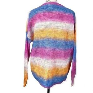 NWOT- ASTR rainbow v- neck Wool pullover- XS